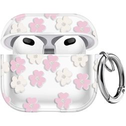 Mobigear Flowers Apple AirPods 3 Hardcase Hoesje - Wit / Roze