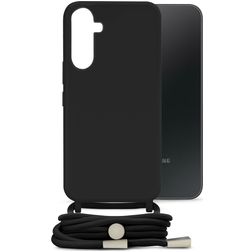 Mobilize Lanyard Gelly Samsung Galaxy A34 Flexibel TPU Hoesje met koord - Zwart