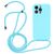 Mobigear Lanyard iPhone 14 Pro Siliconen Hoesje met koord - Blauw