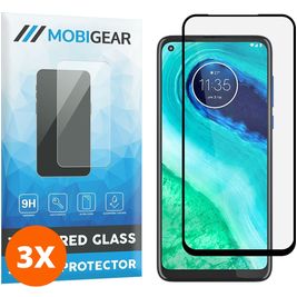 Mobigear Premium Motorola Moto G8 Glazen Screenprotector - Case Friendly - Zwart (3-Pack)