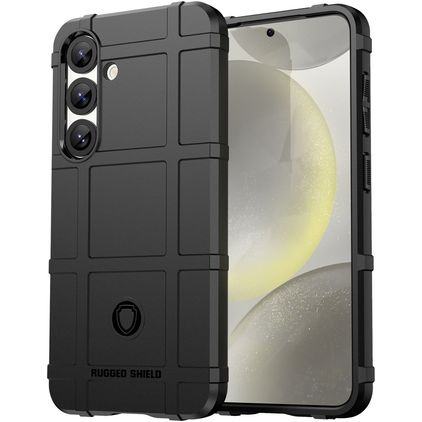 Mobigear Rugged Shield Samsung Galaxy S25 Hoesje Flexibel TPU Backcover Shockproof - Zwart