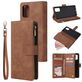 Mobigear Zipper Samsung Galaxy A71 Hoesje Bookcase Portemonnee - Bruin