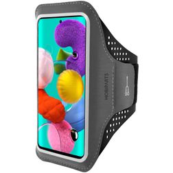 Mobiparts Comfort Fit Telefoonhouder Hardlopen Samsung Galaxy A51 Sport Hoesje Neopreen Sportarmband - Zwart
