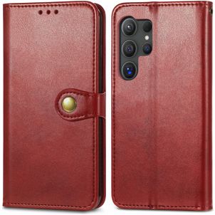 Mobigear Snap Button Samsung Galaxy S25 Hoesje Bookcase Portemonnee - Rood