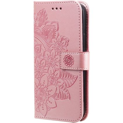 Mobigear Flowers POCO F4 Hoesje Bookcase Portemonnee - Roségoud