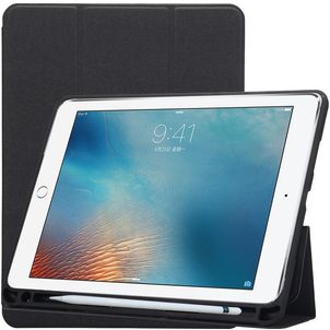 Mobigear Tri-Fold Gel iPad Pro 10.5 Inch (2017) Hoes TPU / Kunstleer Bookcase + Stylus Houder - Zwart