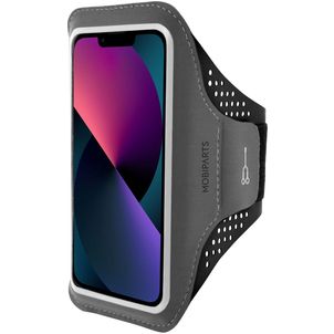 Mobiparts Comfort Fit Telefoonhouder Hardlopen iPhone 13 Sport Hoesje Neopreen Sportarmband - Zwart