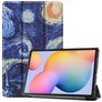 Mobigear Tri-Fold Samsung Galaxy Tab S6 Lite Hoes Bookcase - The Starry Night