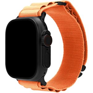 Mobilize Alpine Nylon Apple Watch Bandje Gespsluiting - 49/46/45/44 mm - Oranje
