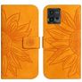 Mobigear Sunflower Motorola Moto G72 Hoesje Bookcase Portemonnee - Cognac