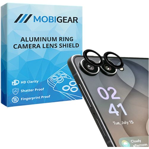 Mobigear Single Samsung Galaxy Z Flip 8 Glazen Camera Lens Protector - Case Friendly - Zwart