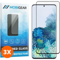 Mobigear Curved Samsung Galaxy S20 Plus Glazen Screenprotector - Case Friendly - Zwart (3-Pack)