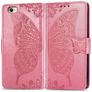 Mobigear Butterfly iPhone 7 Hoesje Bookcase Portemonnee - Roze
