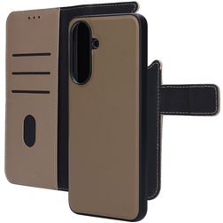 Mobiparts Samsung Galaxy A57 Hoesje Echt Leer Uitneembare 2in1 Bookcase Portemonnee - Taupe