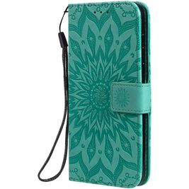 Mobigear Sunflower Motorola Moto G8 Plus Hoesje Bookcase Portemonnee - Turquoise