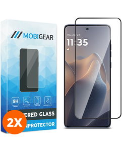 Mobigear Premium Motorola Edge 60 Fusion Glazen Screenprotector - Case Friendly - Zwart (2-Pack)