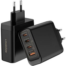 Mobilize Wall Charger 4 USB Power Delivery 140W - Zwart