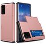 Mobigear Card Samsung Galaxy Note 20 Hoesje Hardcase Backcover Shockproof met Pasjeshouder - Roségoud