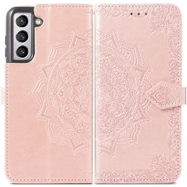 Mobigear Mandala Samsung Galaxy S21 FE Hoesje Bookcase Portemonnee - Roségoud