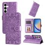 Mobigear Sunflower Samsung Galaxy A35 Hoesje Bookcase Portemonnee - Paars