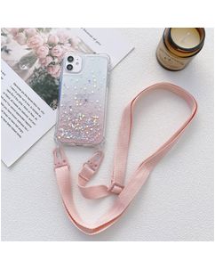 Mobigear Lanyard iPhone 13 Flexibel TPU Hoesje met koord - Roze