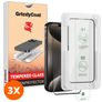 GrizzlyCoat AlignPro iPhone 15 Pro Max Glazen Screenprotector - Case Friendly + Installatie Frame - Zwart (3-Pack)