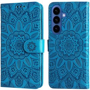 Mobigear Sunflower Samsung Galaxy S26 Hoesje Bookcase Portemonnee - Blauw