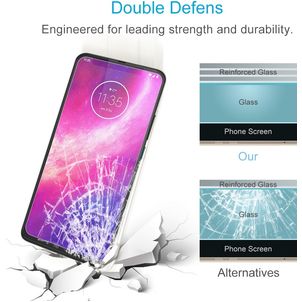 Mobigear Motorola One Hyper Glazen Screenprotector - Case Friendly