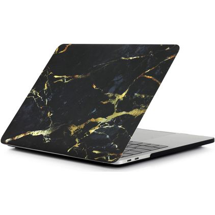 Mobigear Marble MacBook Pro 16 Inch (2021-2026) Hoes Hardshell Laptopcover MacBook Case - Zwart / Bruin - Model A2485 / A2780 / A2991 / A3186 / A3428 / A3429