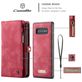 Caseme 008 Samsung Galaxy S10 Plus Hoesje Uitneembare 2in1 Bookcase Portemonnee - Rood