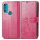 Mobigear Clover Motorola Moto G71 5G Hoesje Bookcase Portemonnee - Magenta