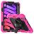 Mobigear SureGrip Xtreme iPad Mini 6 (2021) Hoes Hard Kunststof,Siliconen Backcover + Stylus Houder + Schouderband + Standaard - Zwart / Roze