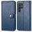 Mobigear Snap Button Samsung Galaxy S25 Hoesje Bookcase Portemonnee - Blauw