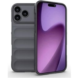 Mobigear Bumpy iPhone 18 Pro Max Hoesje Flexibel TPU Backcover - Dark Grey
