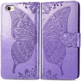 Mobigear Butterfly iPhone SE (2022) Hoesje Bookcase Portemonnee - Paars