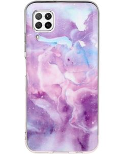 Mobigear Marble Huawei P40 Lite Hoesje Flexibel TPU Backcover - Paars