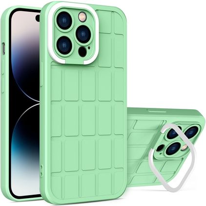 Mobigear Cube iPhone 14 Pro Max Hoesje Hardcase Backcover met Standaard - Groen