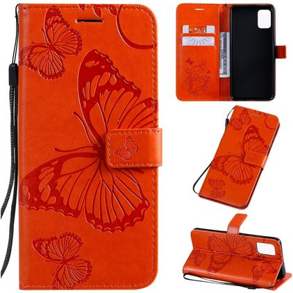 Mobigear Butterfly Samsung Galaxy A51 Hoesje Bookcase Portemonnee - Oranje