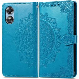 Mobigear Mandala OPPO A17 Hoesje Bookcase Portemonnee - Blauw