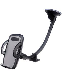 Mobilize Gooseneck Telefoonhouder auto Zuignap Klem Universeel - Zwart
