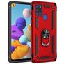 Mobigear Armor Ring Samsung Galaxy A21s Hoesje Hardcase Backcover Shockproof met Ringhouder - Rood