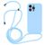Mobigear Lanyard iPhone 14 Pro Max Siliconen Hoesje met koord - Babyblauw
