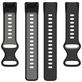Mobigear Sport Dual Siliconen Fitbit Charge 5 Bandje Druksluiting - Zwart / Grijs