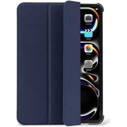 Decoded Textured Slim iPad Pro 11 Inch (2024) Hoes Flexibel Siliconen Bookcase - Navy Peony