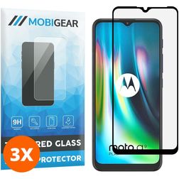 Mobigear Premium Motorola Moto G9 Play Glazen Screenprotector - Case Friendly - Zwart (3-Pack)