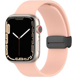 Mobigear Sport Mag Siliconen Apple Watch Bandje Magneetsluiting - 49/46/45/44 mm - Roze