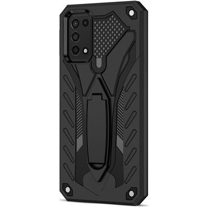 Mobigear Armor Stand Samsung Galaxy A03s Hoesje Hardcase Backcover Shockproof met Standaard - Zwart
