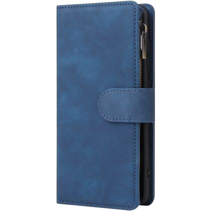 Mobigear Zipper Samsung Galaxy A51 Hoesje Bookcase Portemonnee - Blauw