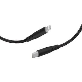 Mobiparts Braided USB-C naar Apple Lightning Kabel MFI 1 Meter - Zwart