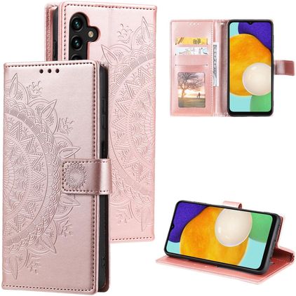 Mobigear Mandala Samsung Galaxy S25 FE Hoesje Bookcase Portemonnee - Roségoud